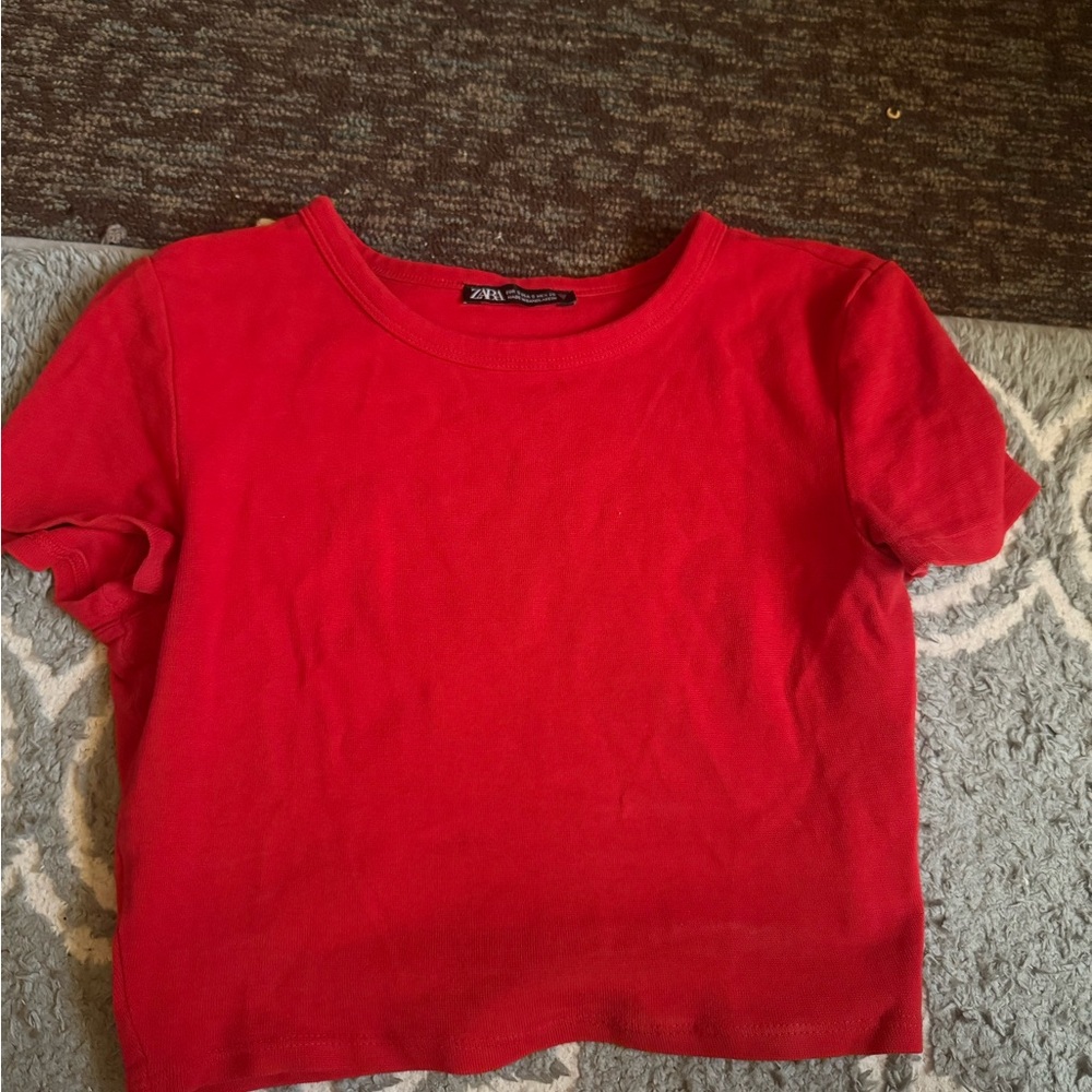 ZARA Red baby tee